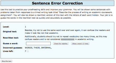 sentence error correction 2